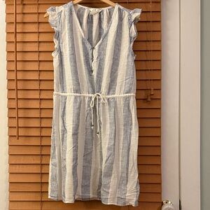 Striped Blue and White Dress / Cover-up